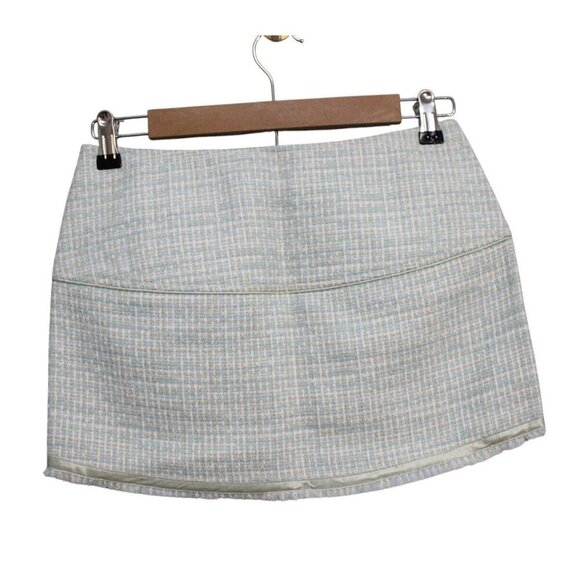 NWT Vintage Y2K Abercrombie Fitch Mini Skirt 00 Tweed Preppy Coquette Wool Silk - Picture 6 of 14